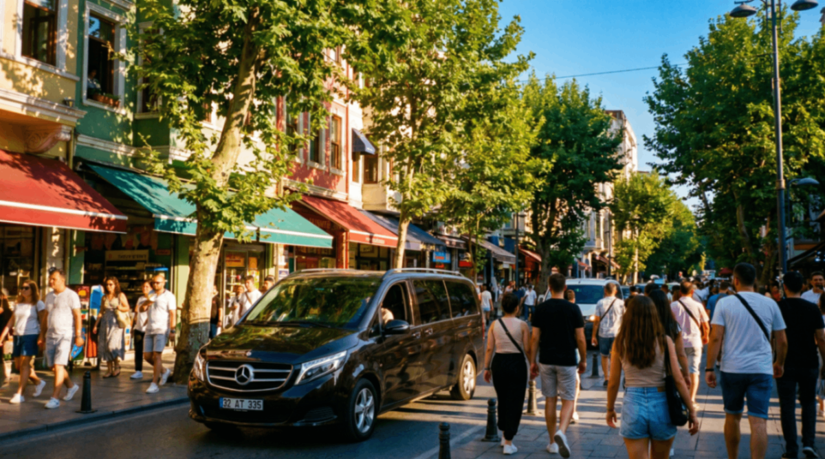 Mercedes V-Class Vip2Go на улице Стамбула — заказать трансфер из аэропорта